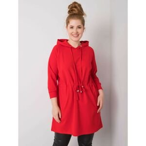 Long red hoodie of larger size