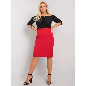 Plus size red pencil skirt