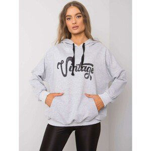 Gray melange women's hooded sweatshirt