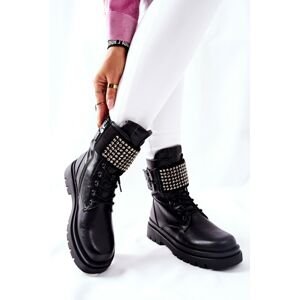Women's Worker Boots With Studs Eveis