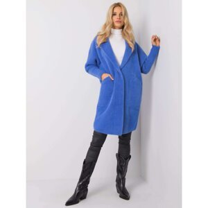 Blue alpaca coat with pockets