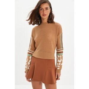 Trendyol Camel Jacquard Knitwear Sweater