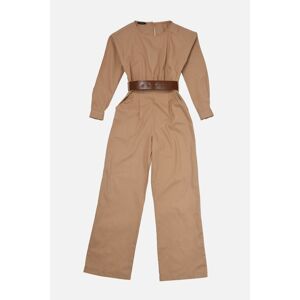 Trendyol Camel Belted Overalls