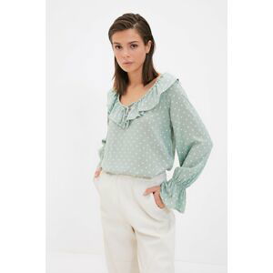 Trendyol Mint Polka Dot Blouse