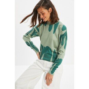 Trendyol Mint Jacquard Oversize Knitwear Sweater