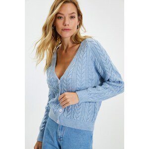 Trendyol Blue Knitted Detailed Knitwear Cardigan