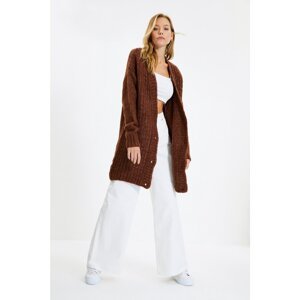 Trendyol Brown Knitted Detailed Knitwear Cardigan