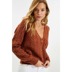 Trendyol Camel Knit Detailed Knitwear Cardigan