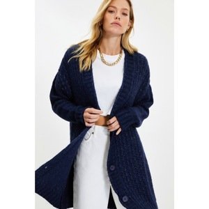 Trendyol Navy Blue Knitted Detailed Knitwear Cardigan