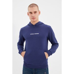 Trendyol Navy Blue Men's 100% Organic Cotton Regular Fit Sweatshirt