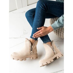 SWEET SHOES SUEDE ZIPPER ANKLE BOOTS
