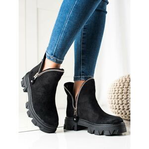 SWEET SHOES SUEDE ZIPPER ANKLE BOOTS