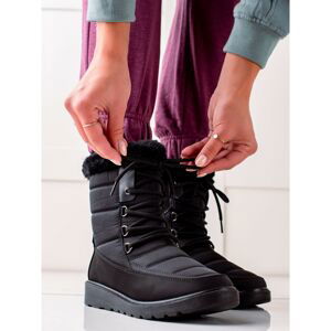 LIGHT BLACK SNOW BOOTS VINCEZA