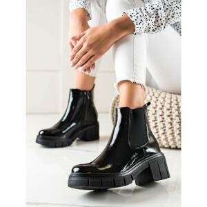 FILIPPO LACQUERED FASHION ANKLE BOOTS