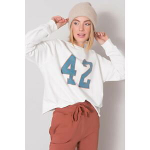 Ecru oversize sweatshirt with BSL print