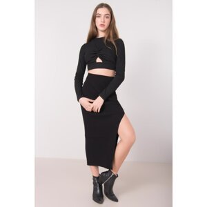 Black knitted midi skirt from BSL