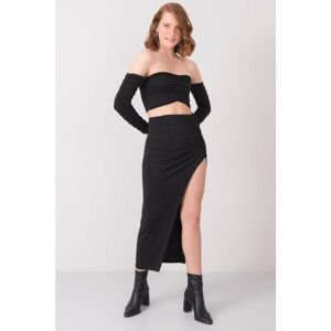 BSL black midi skirt with slit