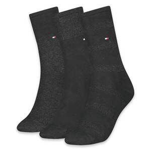 Tommy Hilfiger Ponožky - TH WOMEN SOCK 3P SPARKLE GIFTBOX čierne