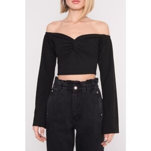 Black blouse with exposed shoulders from BSL