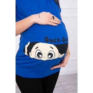 Maternity blouse Guck mauve-blue