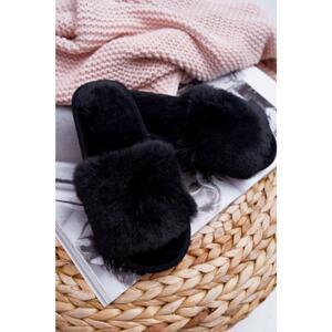 Women's Slippers With Fur Black Trusted