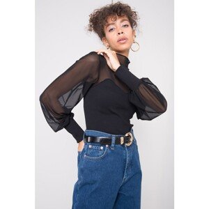 BSL Black blouse with transparent sleeves