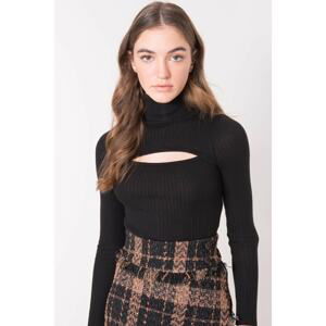 Black ribbed sweater with turtleneck BSL