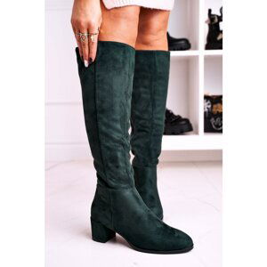 Women's high boots suede Sergio Leone green KZ273