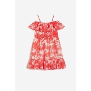 Koton Girl Pink & Ecru Patterned Dress