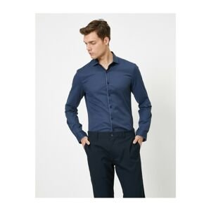 Koton Classic Collar Long Sleeve Patterned Shirt