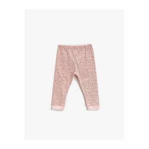 Koton Girl Pink Patterned Elastic Waist Floral Printed Sweatpants