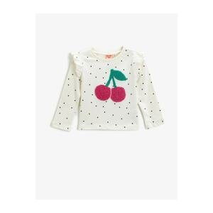 Koton Cherry Embroidered T-Shirt Cotton