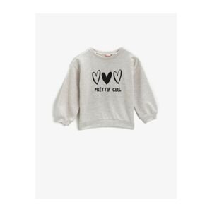 Koton Heart Printed Sweatshirt Crew Neck Long Sleeve Cotton