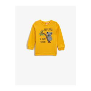 Koton Crew Neck Long Sleeve Koala Printed Sweatshirt Baby Boy