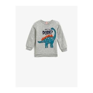 Koton Crew Neck Long Sleeve Dinosaur Printed Sweatshirt Baby Boy