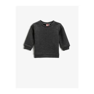 Koton Boy Smoked Striped Sweatshirt Crew Neck