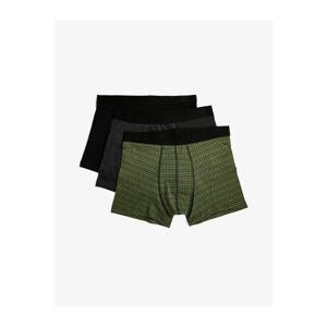 Koton Men's Khaki Cotton Basic Boxer Set of 3