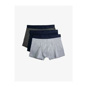 Koton Men's Navy Blue Basic Boxer Set of 3