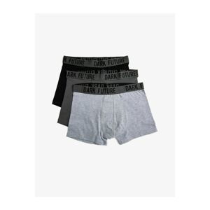 Koton Men's Anthracite Cotton Basic Boxer Set 3 Pcs