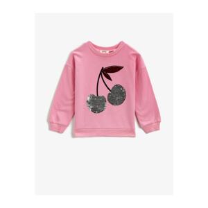 Koton Sequin Cherry Patterned Sweatshirt