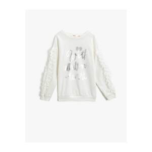 Koton Printed Sweatshirt Sleeves Ruffle Cotton