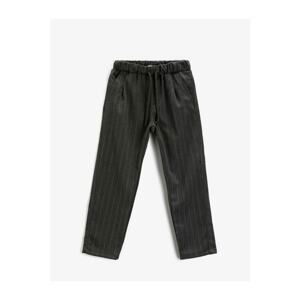 Koton Striped Fabric Trousers Elastic Waist