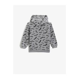 Koton Patterned Hoodie Sweatshirt