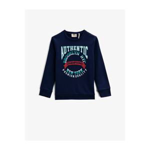 Koton Boy's Indigo Printed Sweatshirt