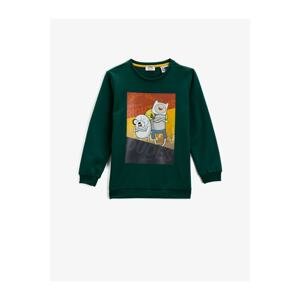 Koton Adventure Time Licensed Sweatshirt Hooded Long Sleeve Crew Neck