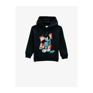 Koton Mickey Mouse Printed Hoodie Sweatshirt