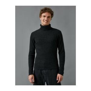 Koton Men's Anthracite Turtleneck Sweater