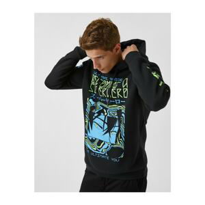 Koton Anime Printed Hoodie Sweatshirt