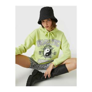 Koton Printed Hoodie Sweatshirt Cotton