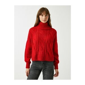 Koton Layered Turtleneck Patterned Long Sleeve Sweater